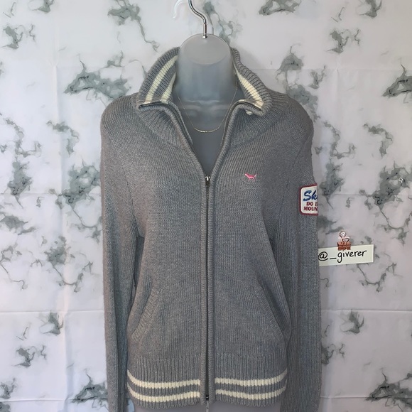 RARE M PINK LAMBSWOOL & RABBIT HAIR 86 VARSITY CARDIGAN ZIP UP SWEATER - Picture 3 of 17